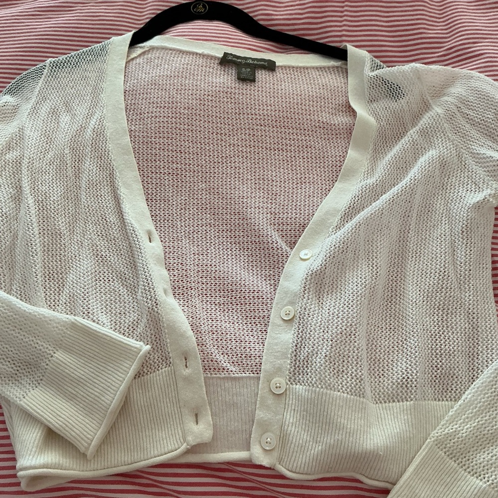Tommy Bahama cream Mesh Women's Cardigan